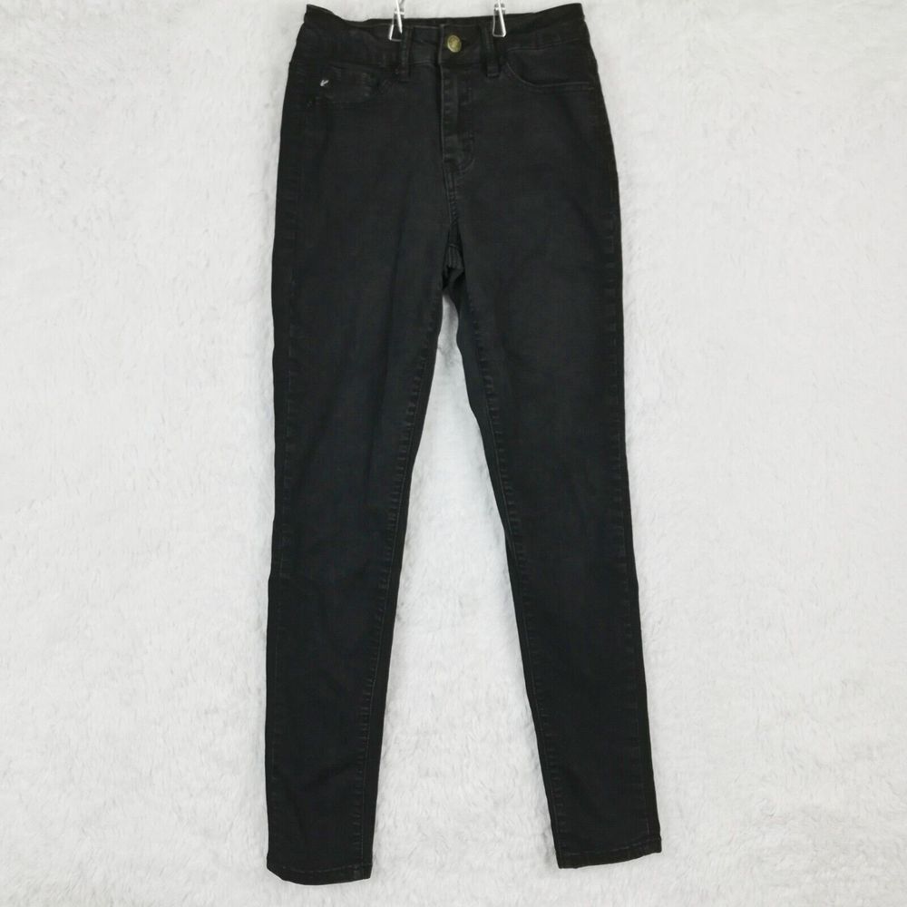 Kancan Womens Jeans Skinny Ankle Denim Black‎ Wash Mid Rise Stretch 26